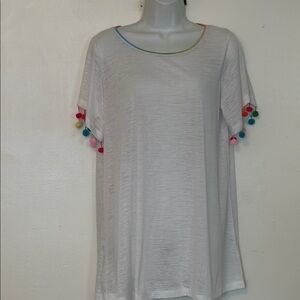 Pitusa White beach dress with Vibrant Trim .